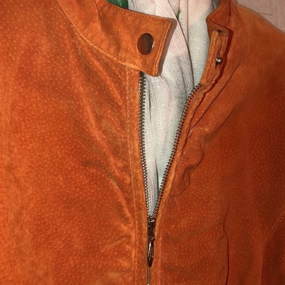 Wilsons Leather XL Burnt Orange Genuine Suede Leather Jacket - Picture 10 of 17